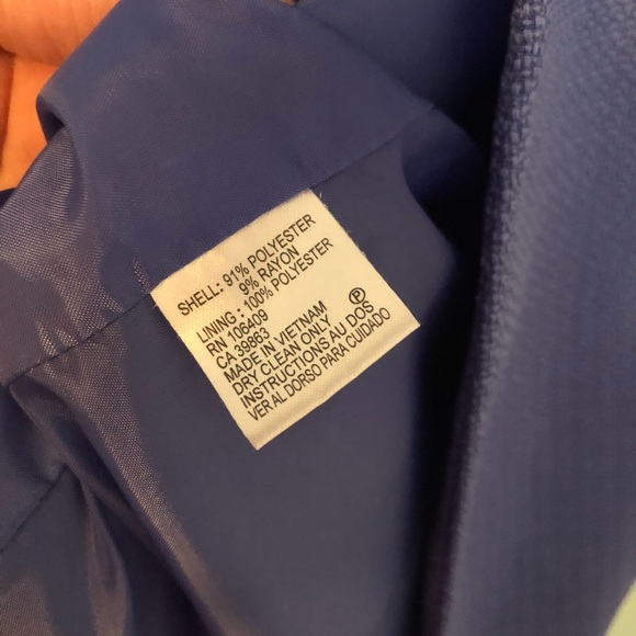 Veste/blazer Femme Tahari - Taille 6 (US) - Bleu - Style Costume - Occasion Très Bon état (sans Bouton)